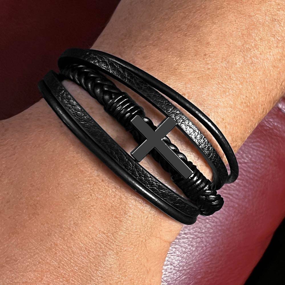 To My Brother Men's Cross Bracelet Gift Set