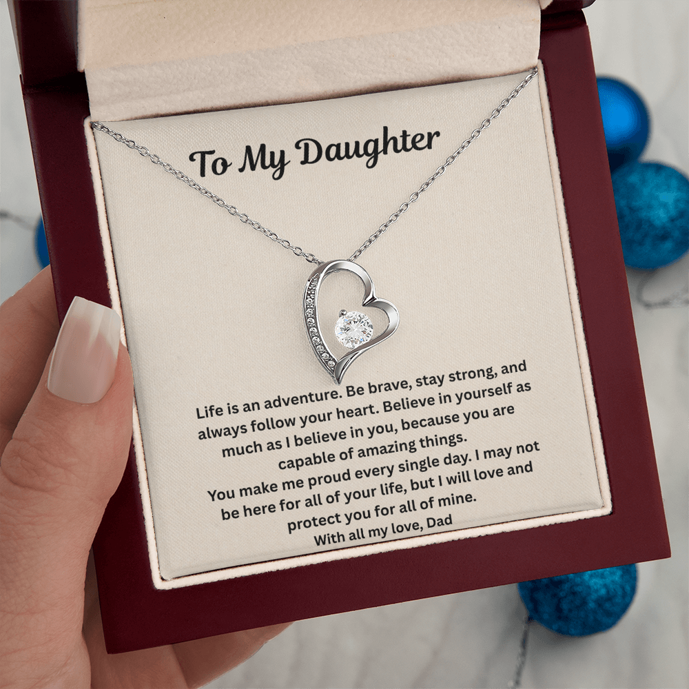 To My Daughter  forever love Necklace Gift Set