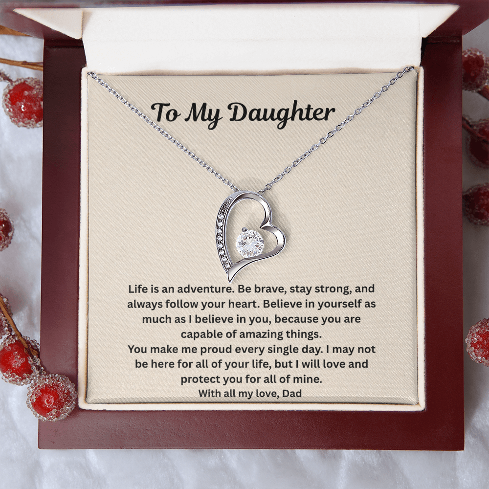 To My Daughter  forever love Necklace Gift Set
