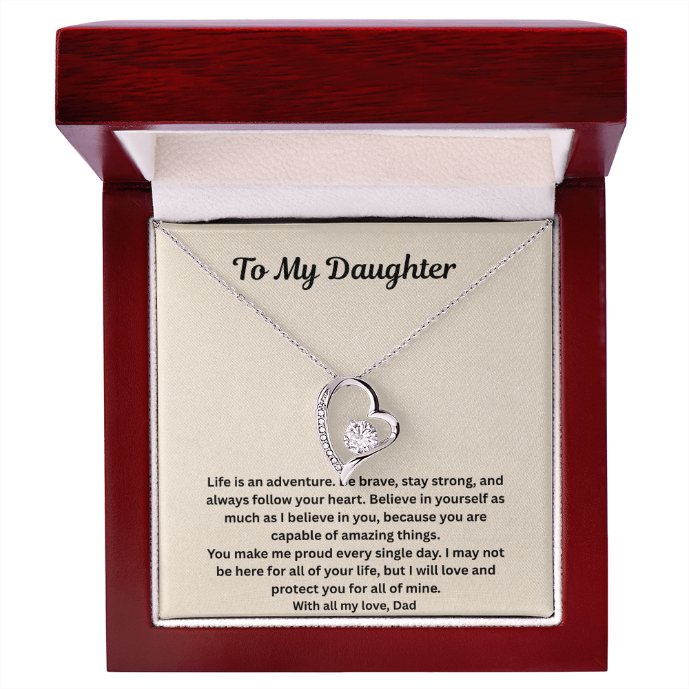 To My Daughter  forever love Necklace Gift Set