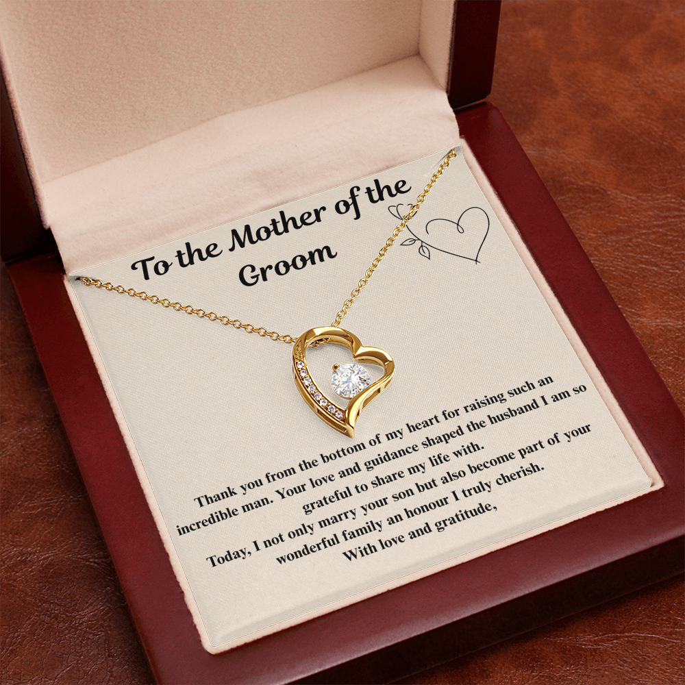 To The Mother of the Groom Forever love necklace