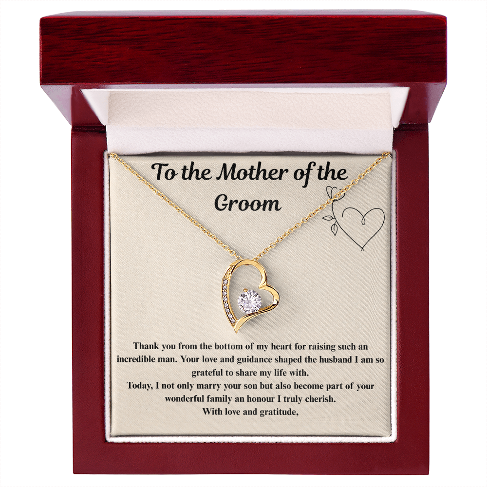To The Mother of the Groom Forever love necklace