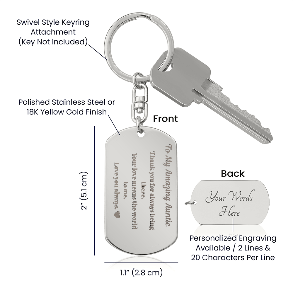 To My Amazing Auntie - Personalised Keychain