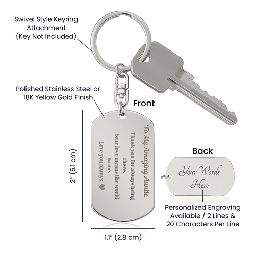 To My Amazing Auntie - Personalised Keychain