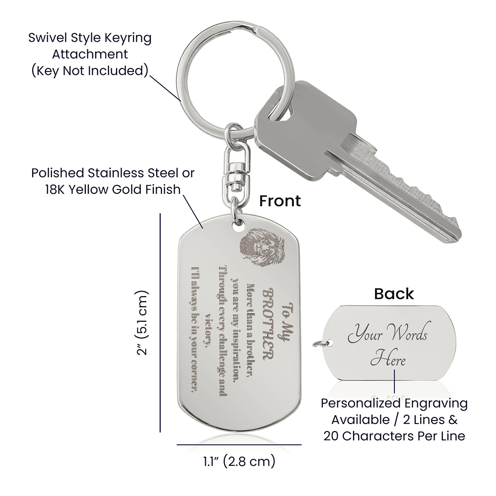 To My Brother: Personalised Keychain