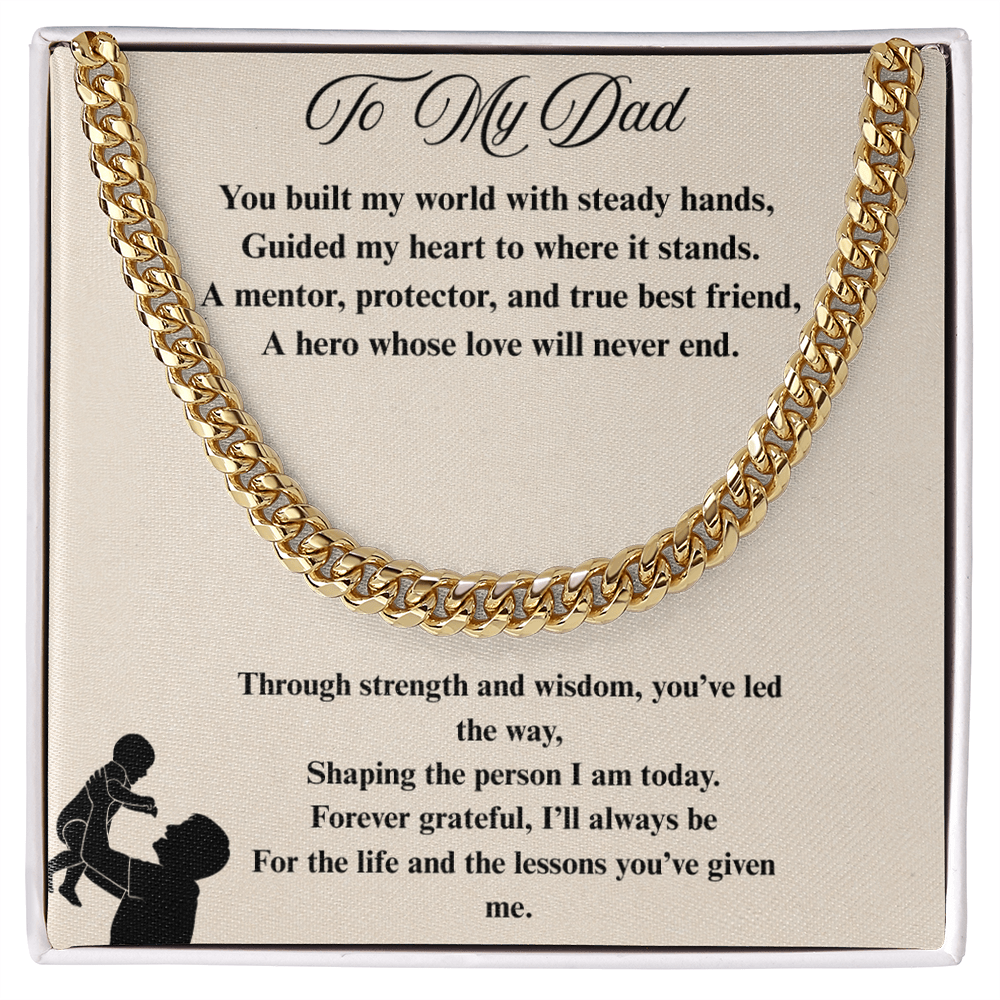 To My Dad Cuban Link Chain