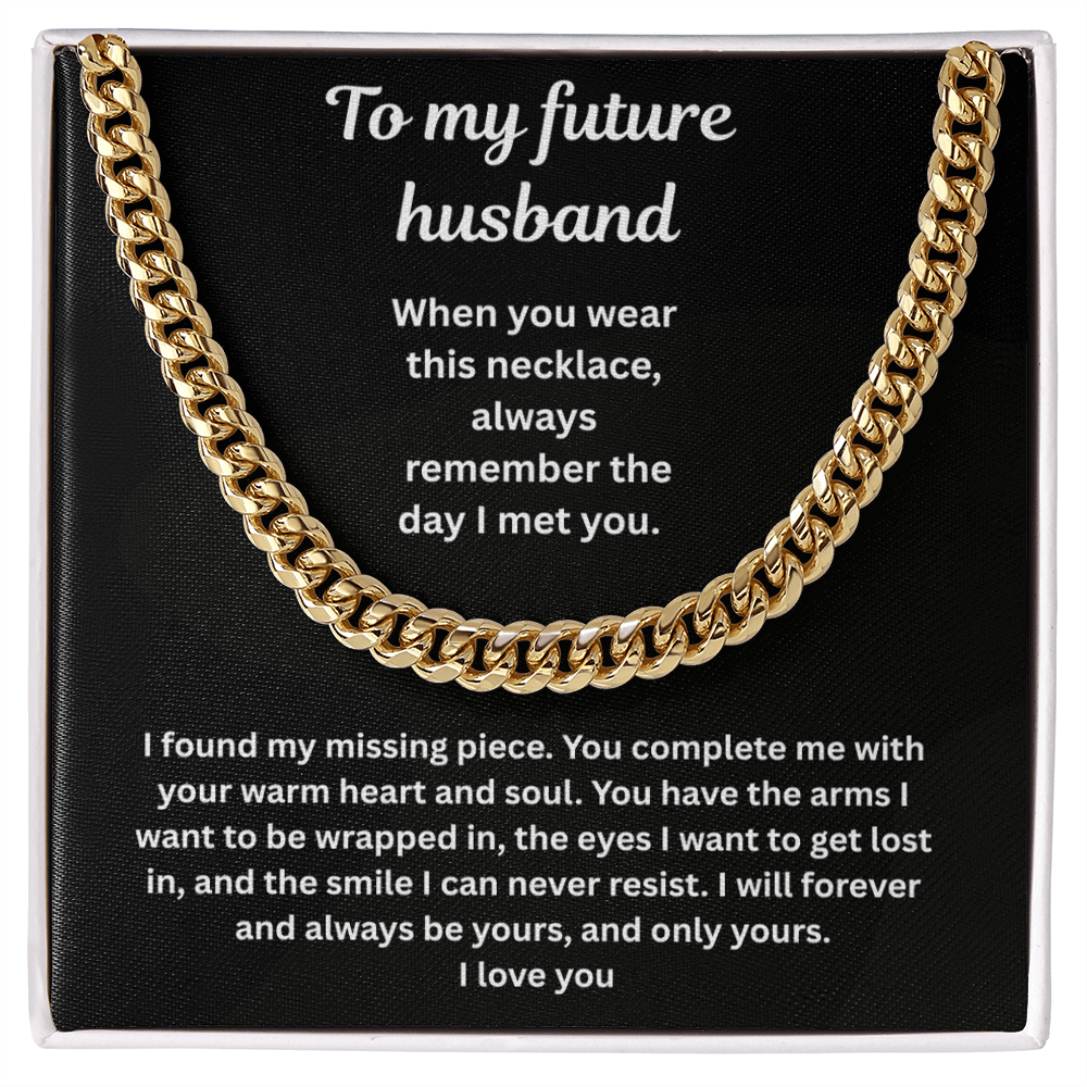 To My Future Husband Cuban Link Chain Gift Set