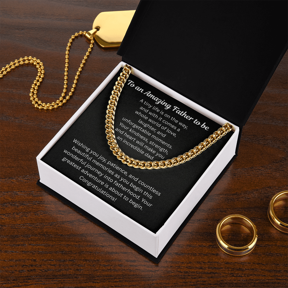 To An Amazing Father To Be Cuban Link Chain Gift Set