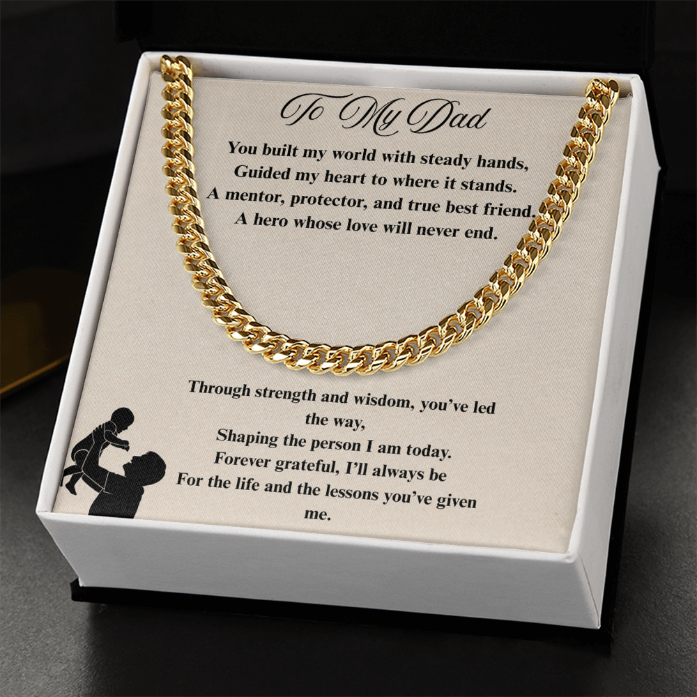 To My Dad Cuban Link Chain