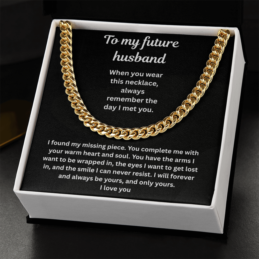To My Future Husband Cuban Link Chain Gift Set