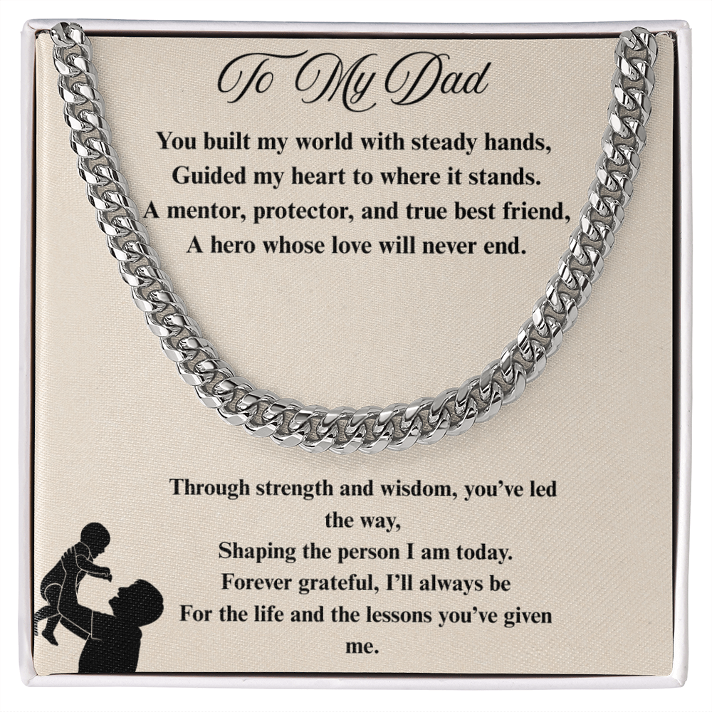 To My Dad Cuban Link Chain
