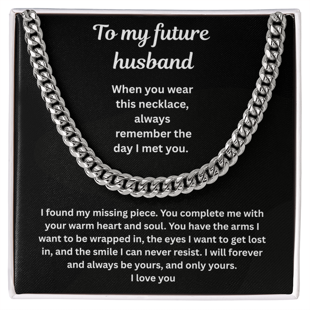 To My Future Husband Cuban Link Chain Gift Set