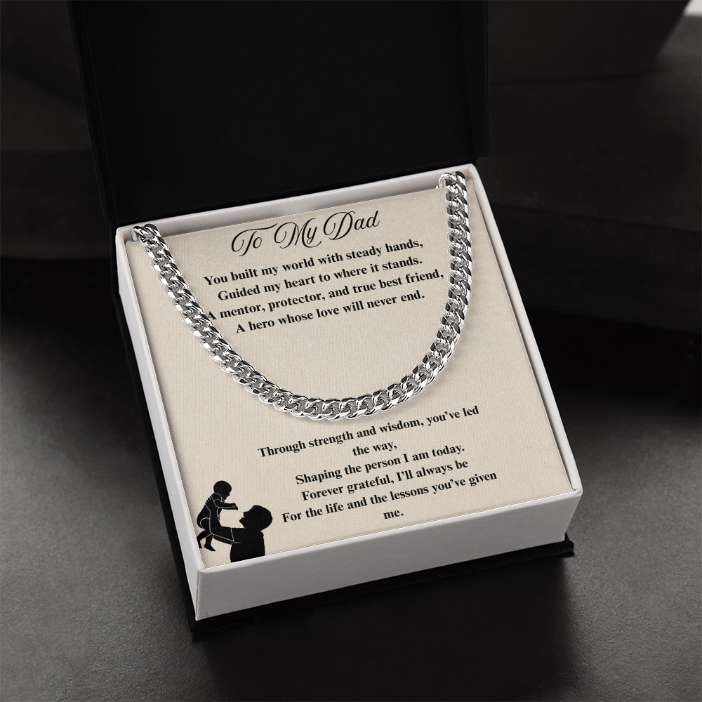 To My Dad Cuban Link Chain