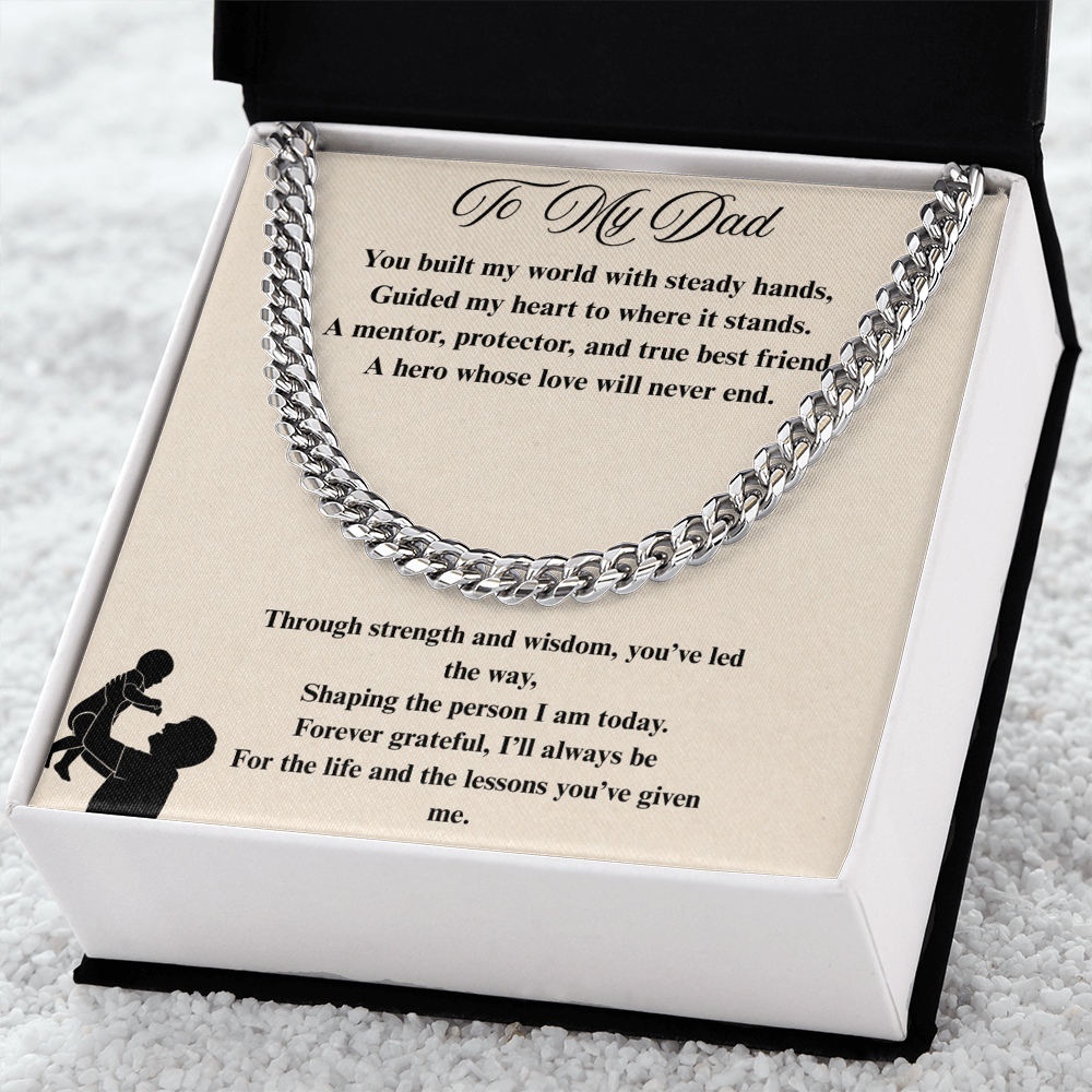 To My Dad Cuban Link Chain