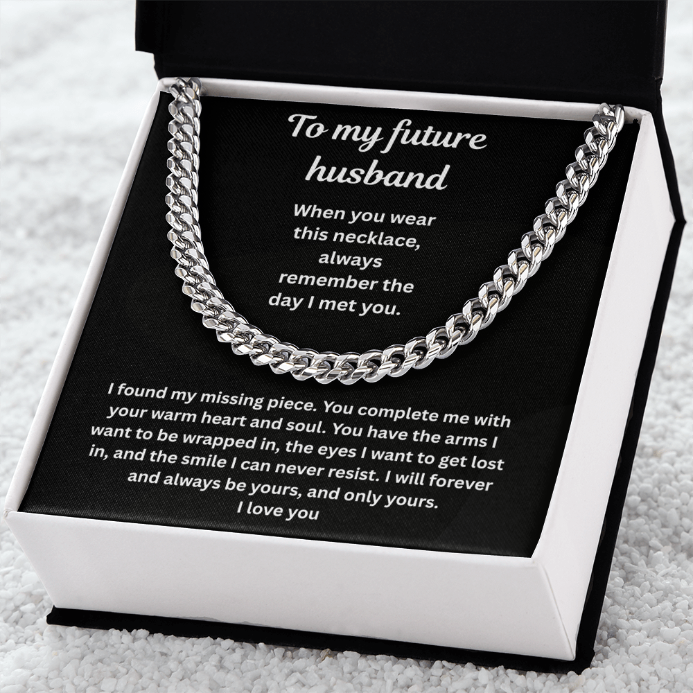 To My Future Husband Cuban Link Chain Gift Set