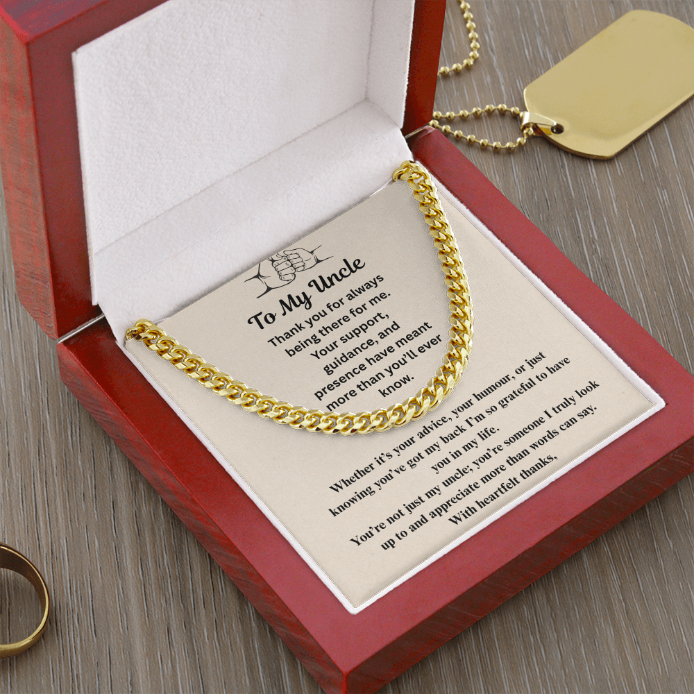 To  My Uncle  Cuban  link chain
