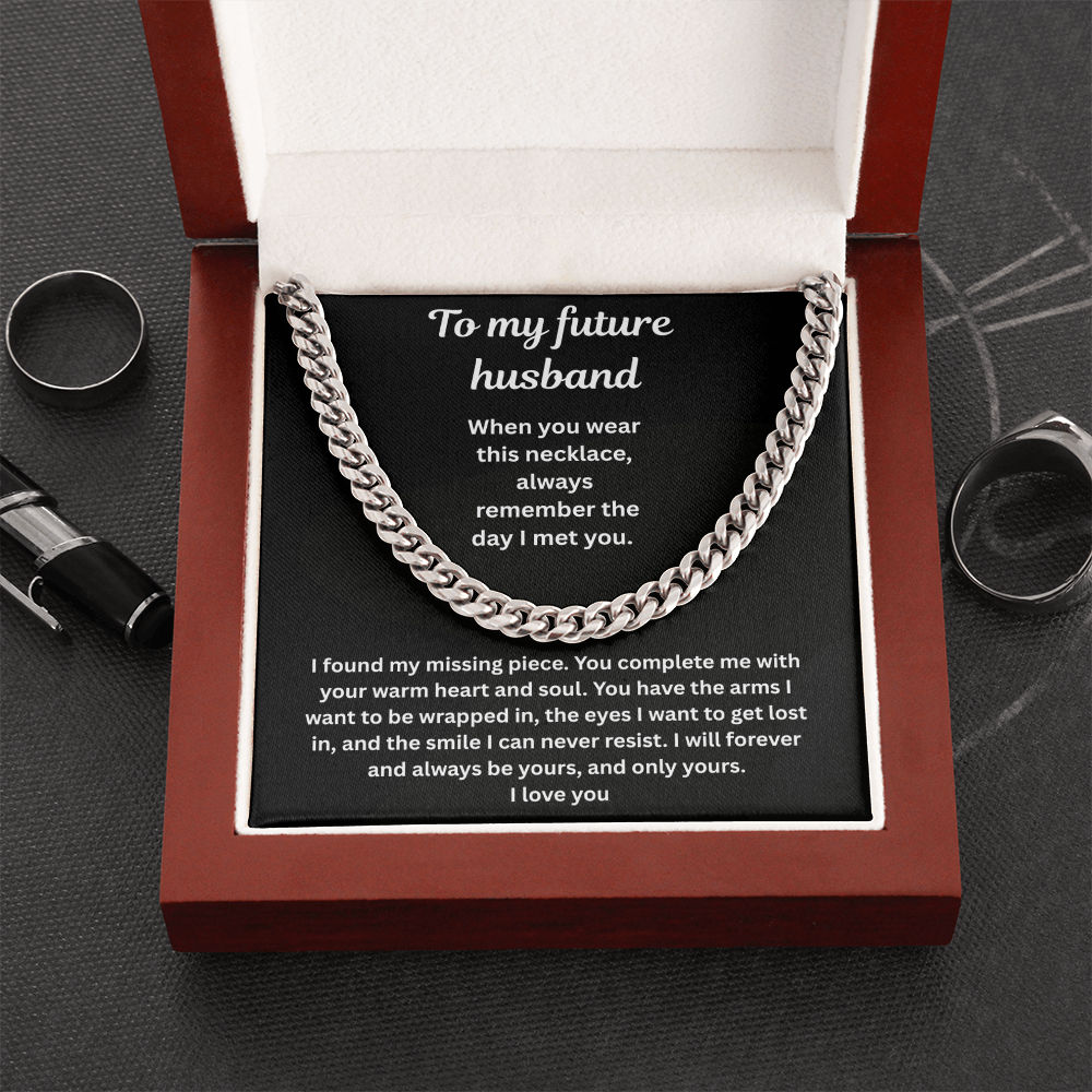 To My Future Husband Cuban Link Chain Gift Set