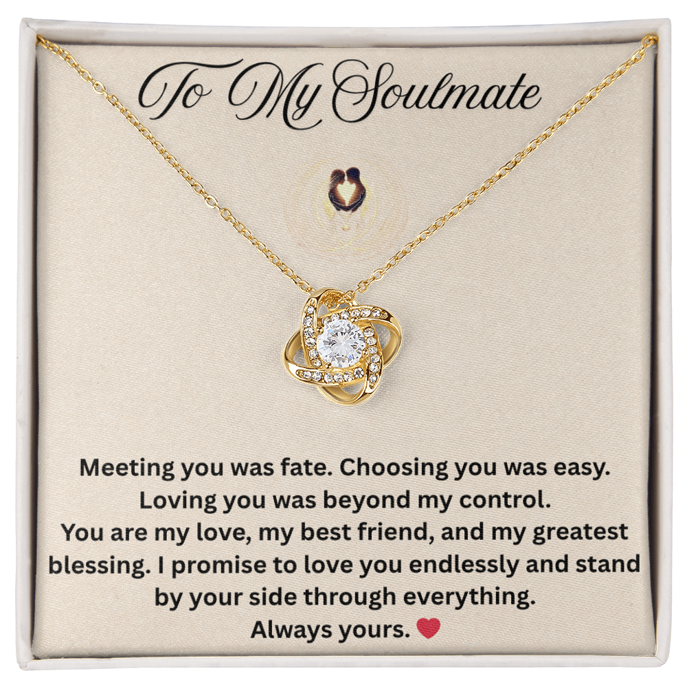 To My SoulMate Love Knot Necklace
