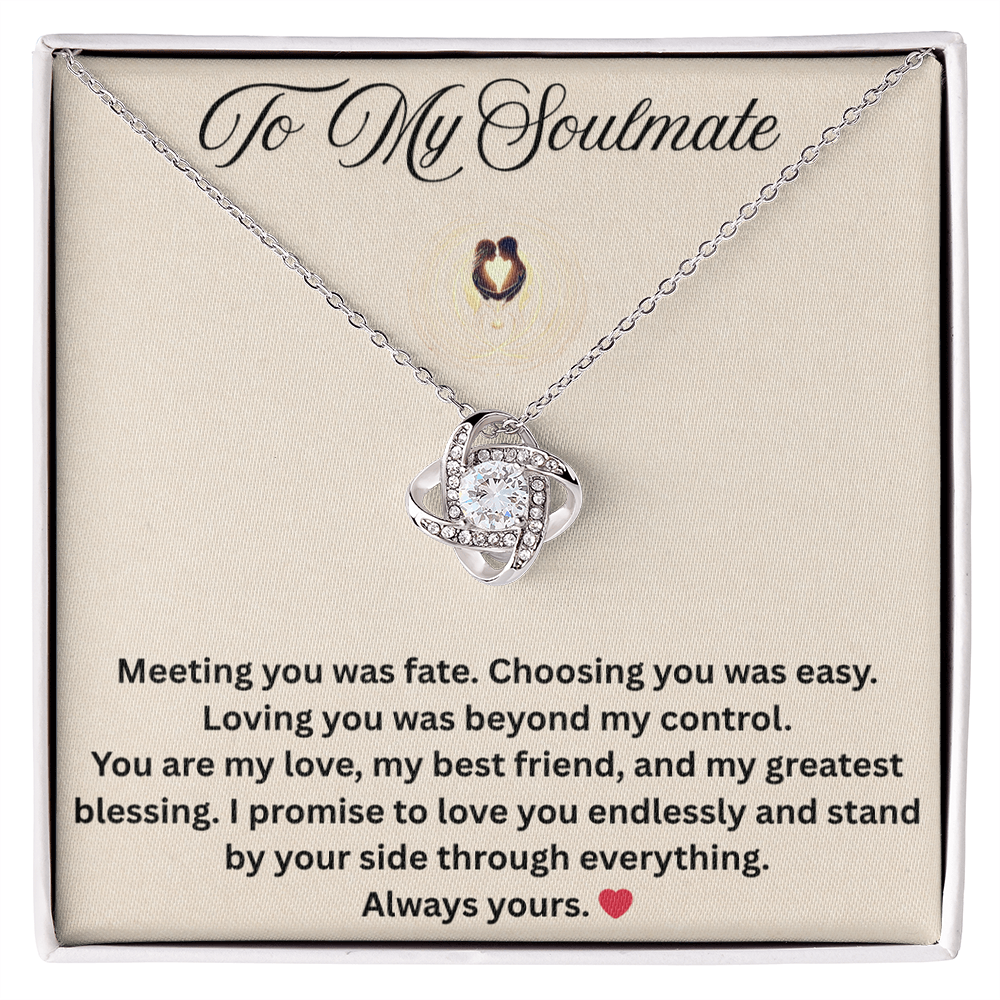 To My SoulMate Love Knot Necklace
