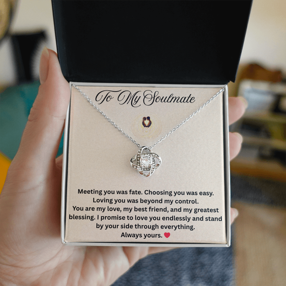 To My SoulMate Love Knot Necklace