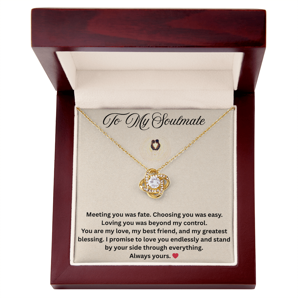 To My SoulMate Love Knot Necklace