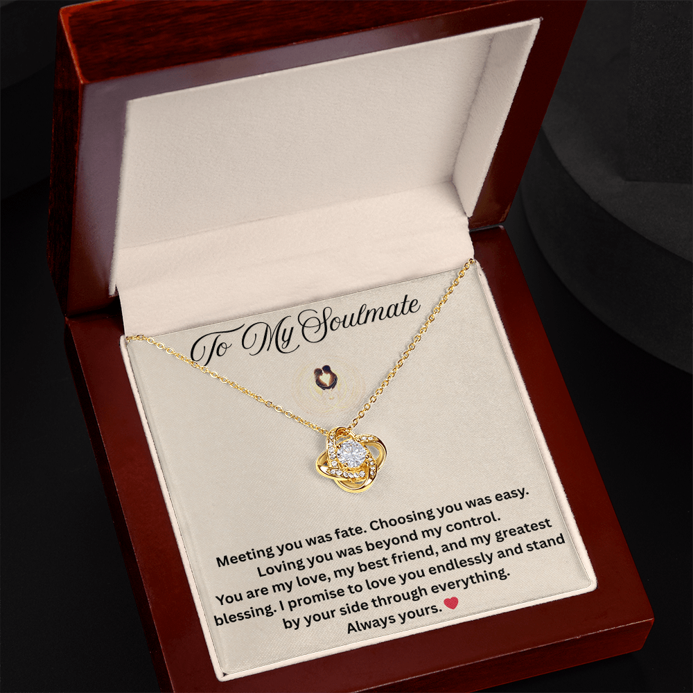 To My SoulMate Love Knot Necklace
