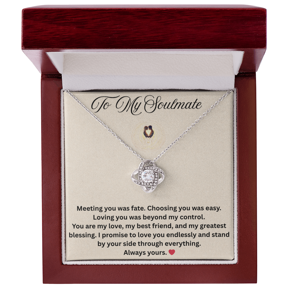 To My SoulMate Love Knot Necklace