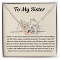 To My Sister Interlocked Hearts Personalised Gift Set