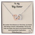 To My Big Sister Interlocking Heart Necklace