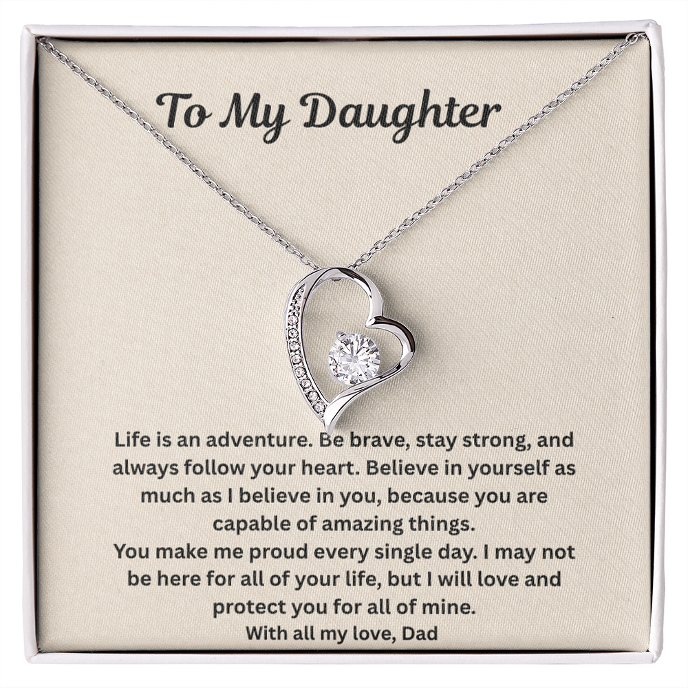 To My Daughter  forever love Necklace Gift Set