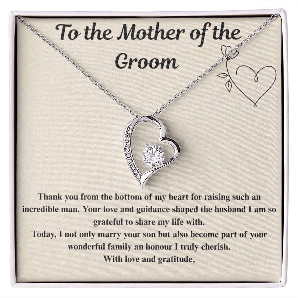 To The Mother of the Groom Forever love necklace
