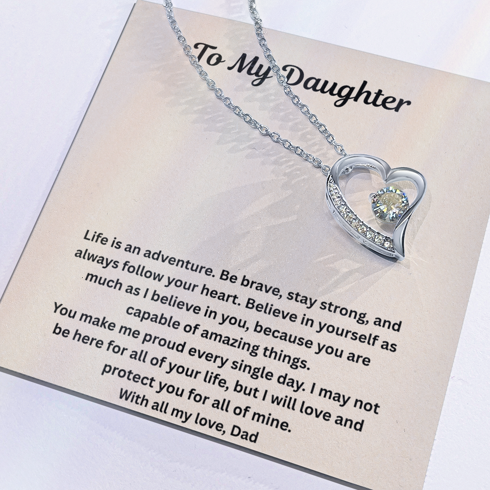 To My Daughter  forever love Necklace Gift Set