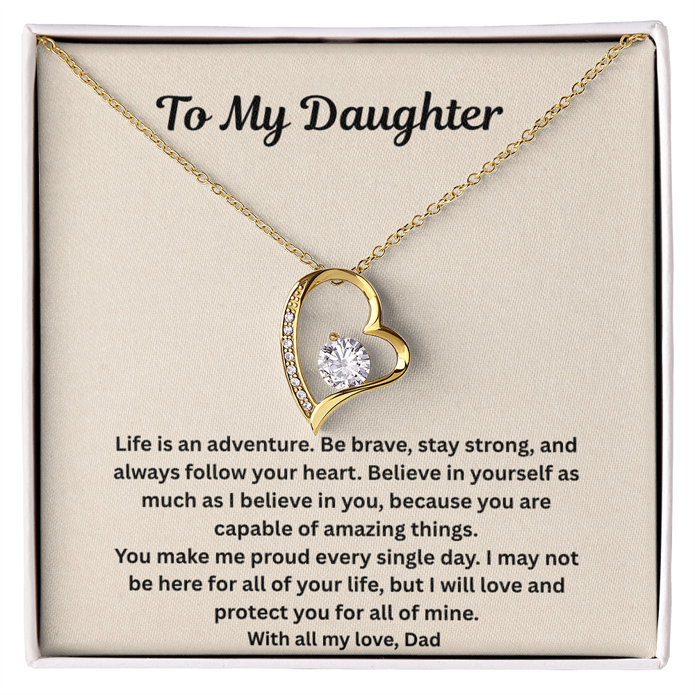 To My Daughter  forever love Necklace Gift Set
