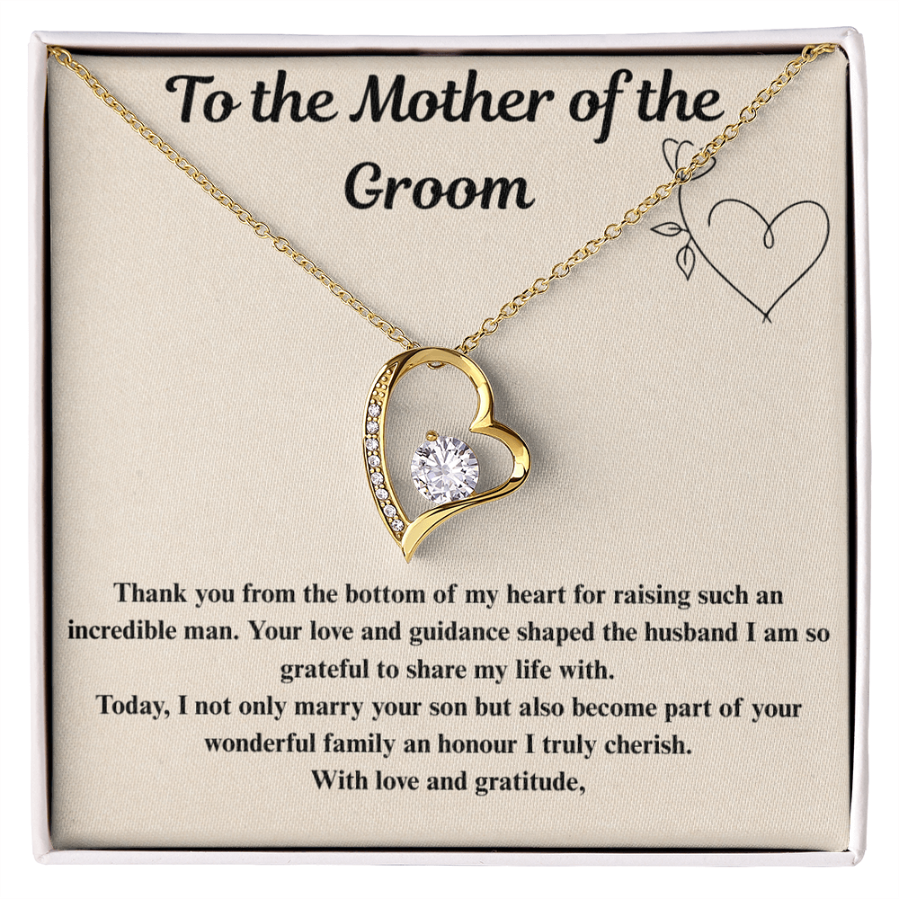 To The Mother of the Groom Forever love necklace