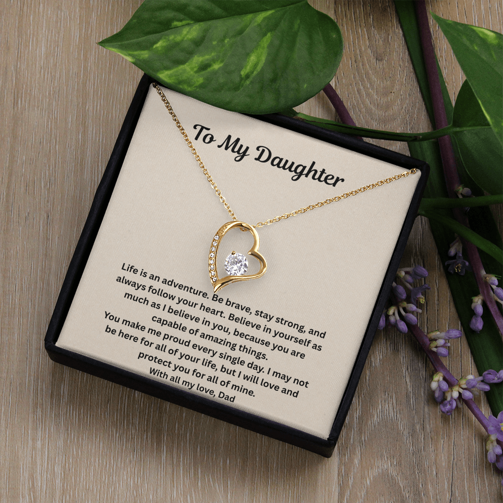 To My Daughter  forever love Necklace Gift Set