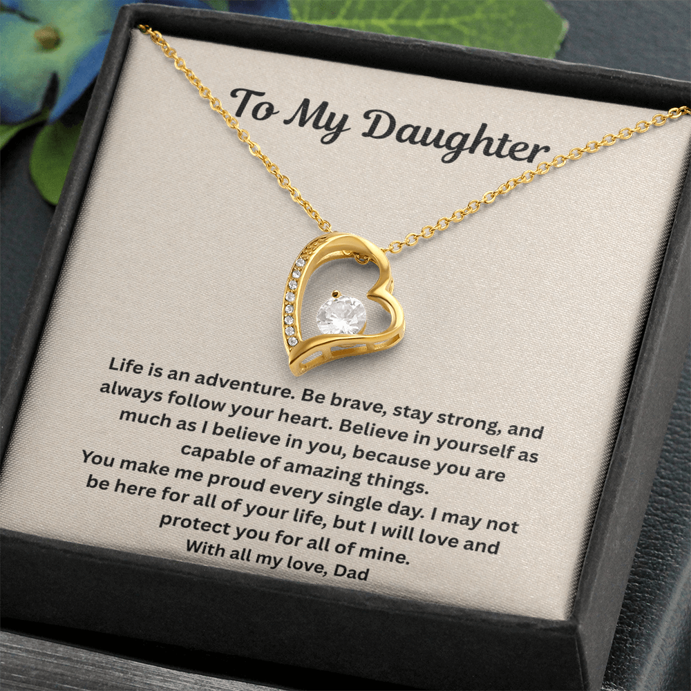 To My Daughter  forever love Necklace Gift Set