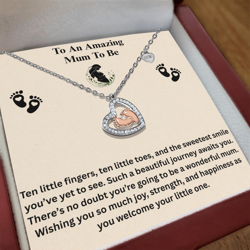 To An  Amazing  Mum To Be baby feet necklace