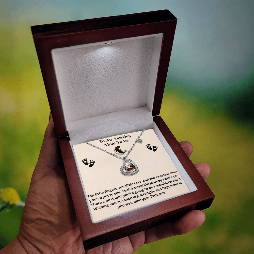 To An  Amazing  Mum To Be baby feet necklace