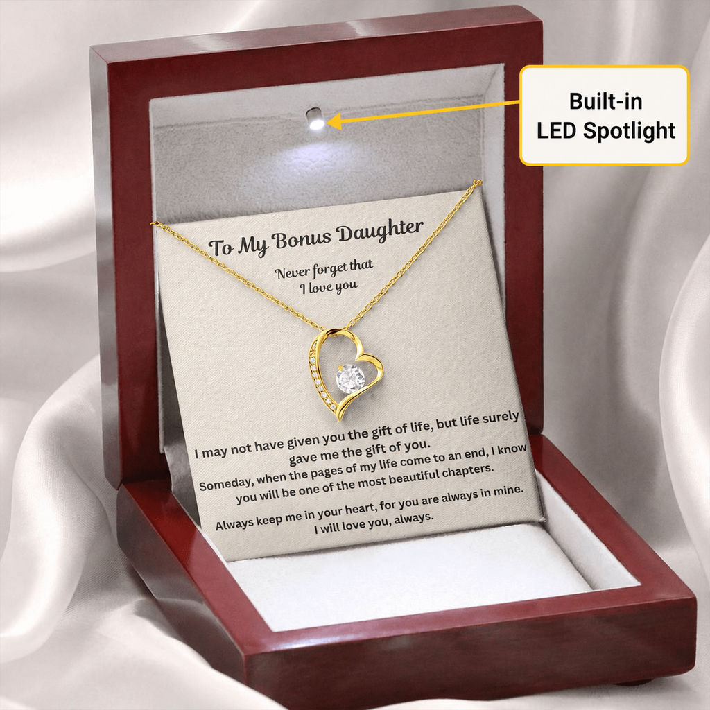 To My Bonus Daughter Never Forget that I love you  forever love necklace