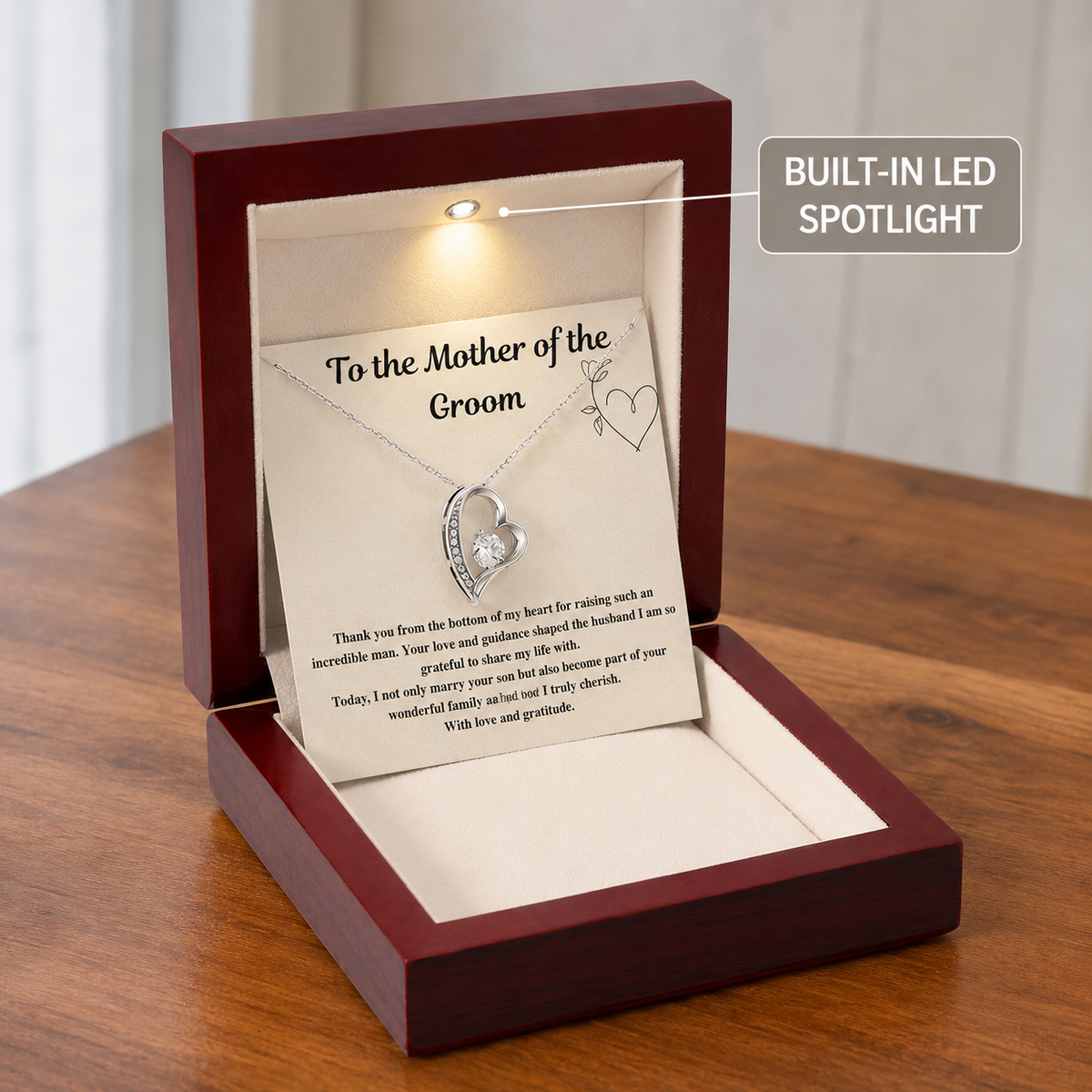 To The Mother of the Groom Forever love necklace