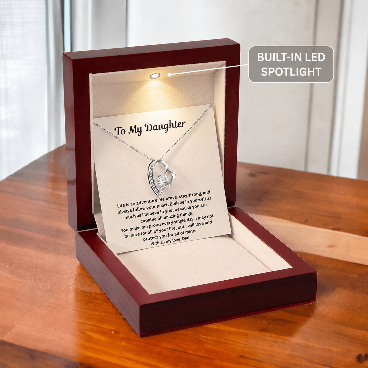 To My Daughter  forever love Necklace Gift Set