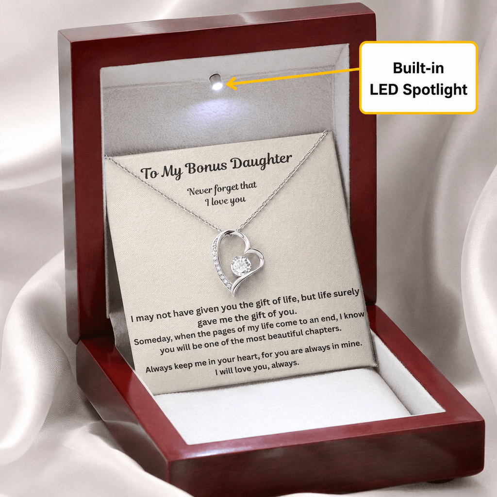 To My Bonus Daughter Never Forget that I love you  forever love necklace
